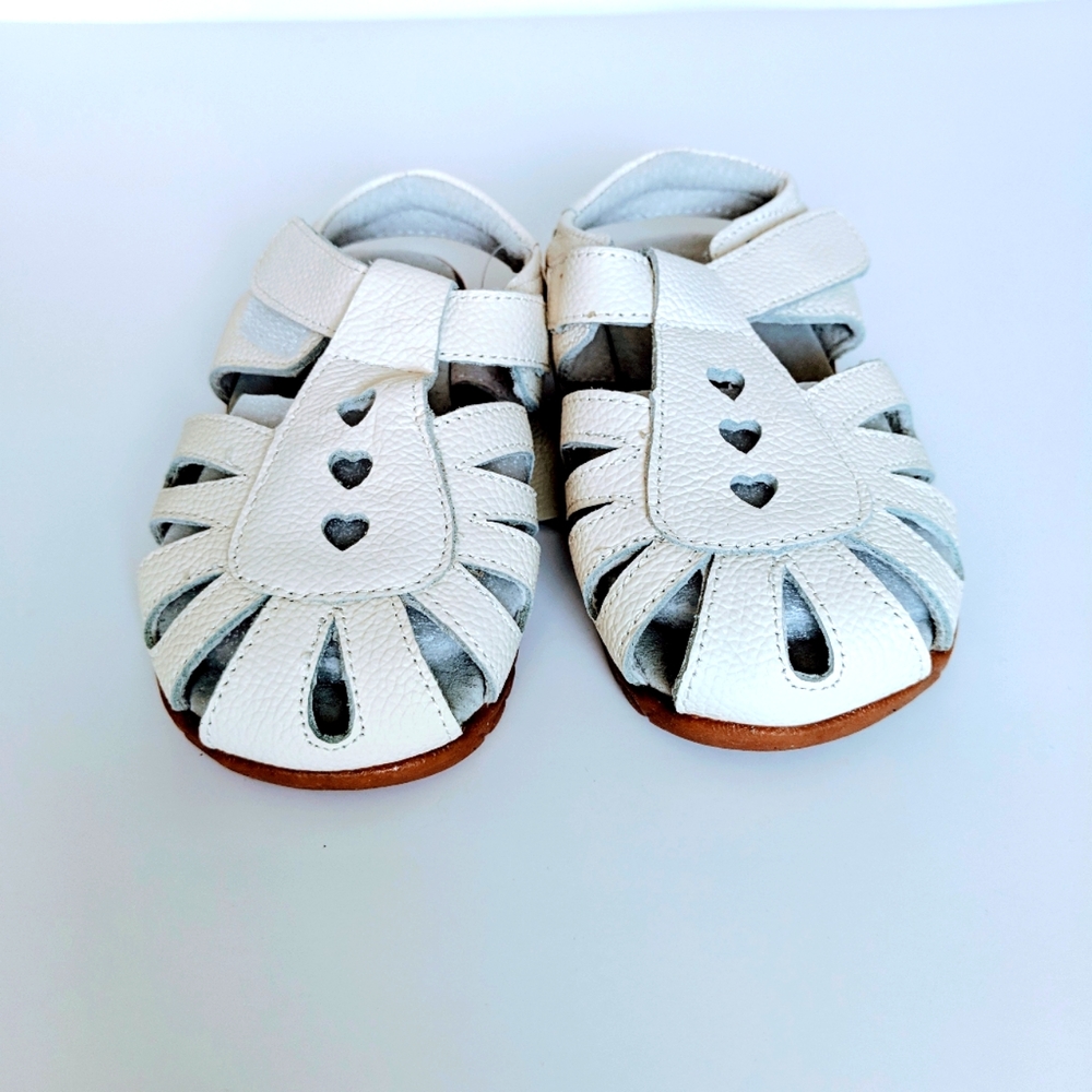 White leather sandals